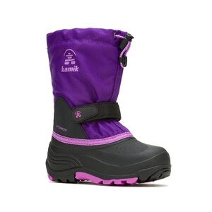 Size 3 Youth Kamik Purple and Black Kids Snow Boots
